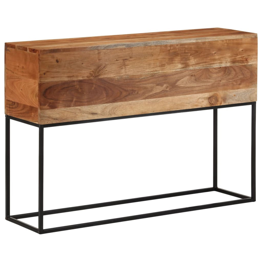 Wandtafel 110x30x75 cm massief acaciahout en ijzer