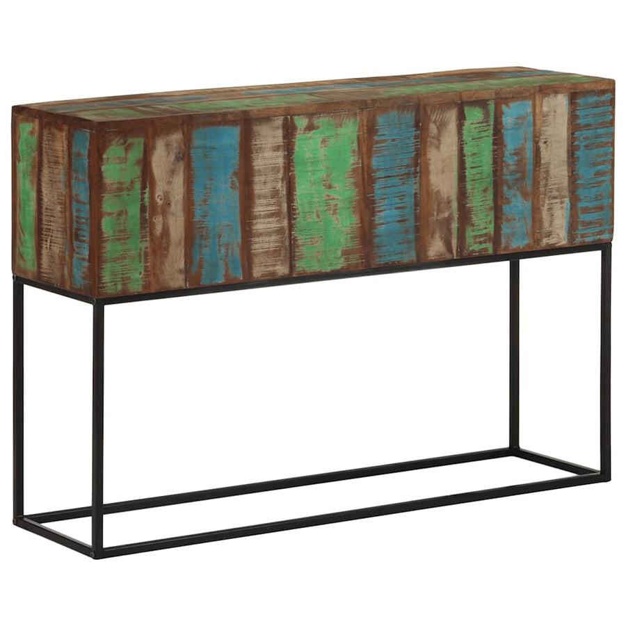 Wandtafel 110x30x75 cm massief gerecycled hout en ijzer