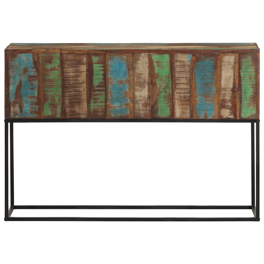 Wandtafel 110x30x75 cm massief gerecycled hout en ijzer