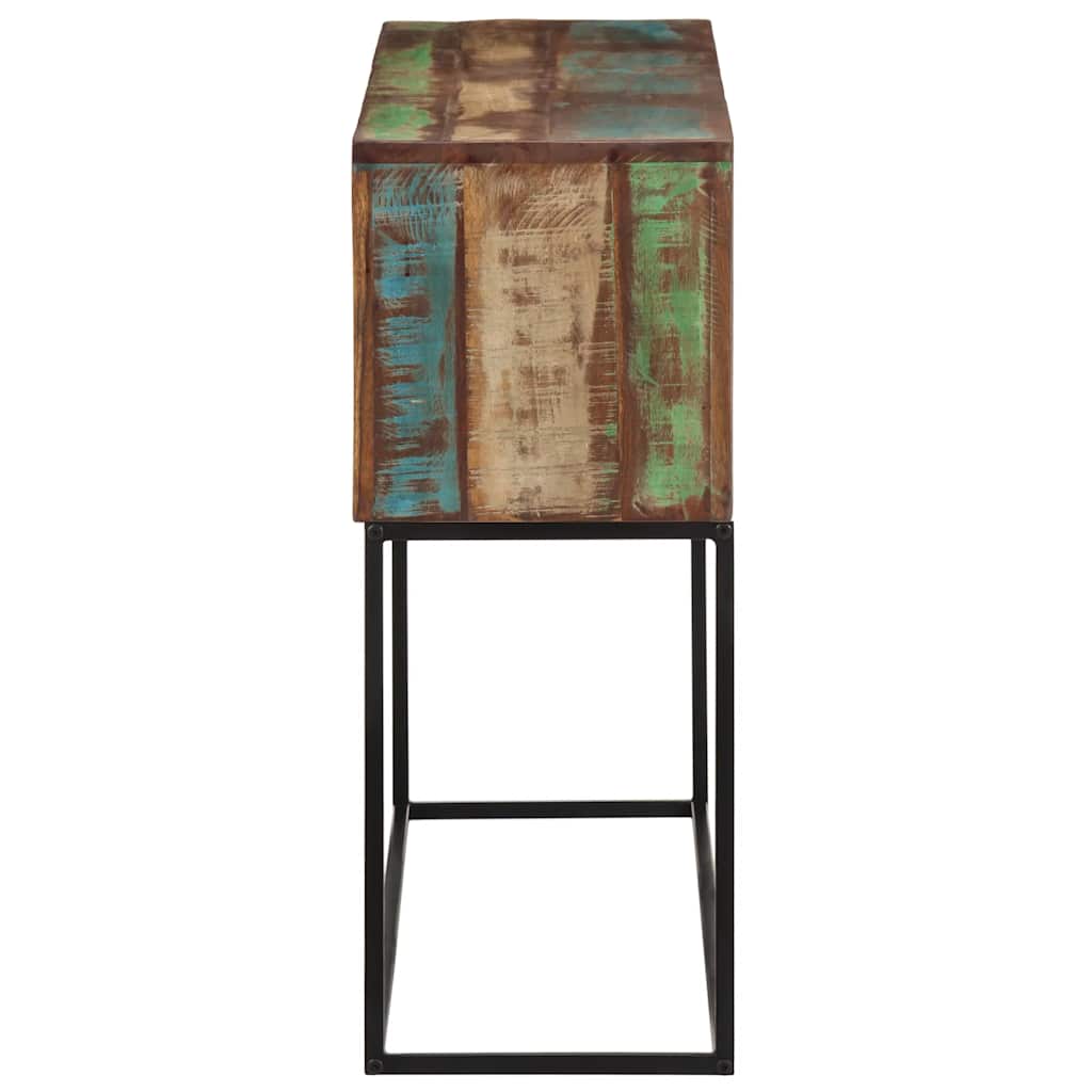 Wandtafel 110x30x75 cm massief gerecycled hout en ijzer