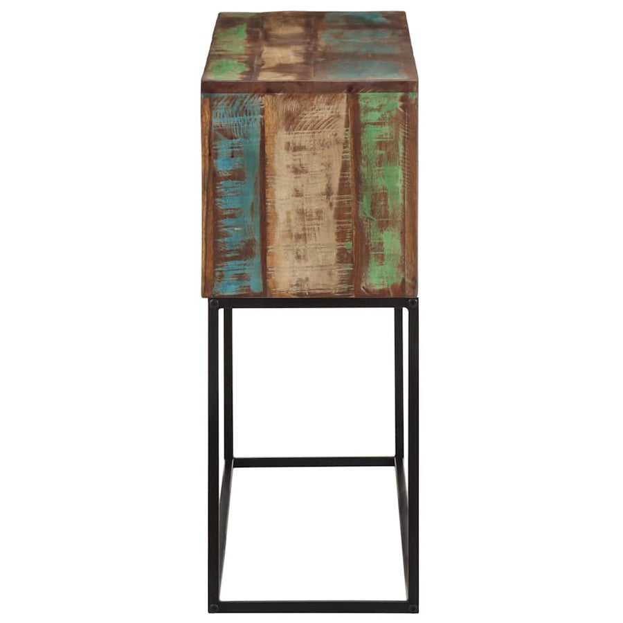 Wandtafel 110x30x75 cm massief gerecycled hout en ijzer