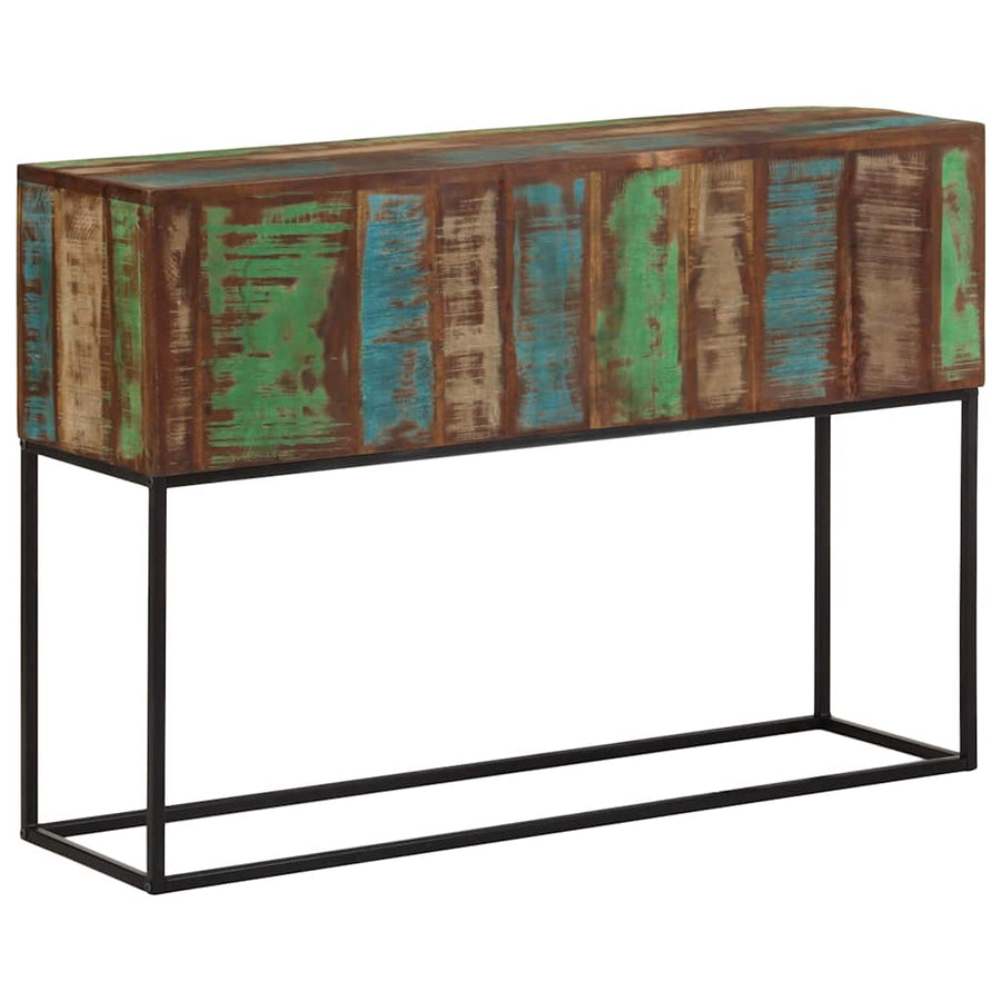 Wandtafel 110x30x75 cm massief gerecycled hout en ijzer