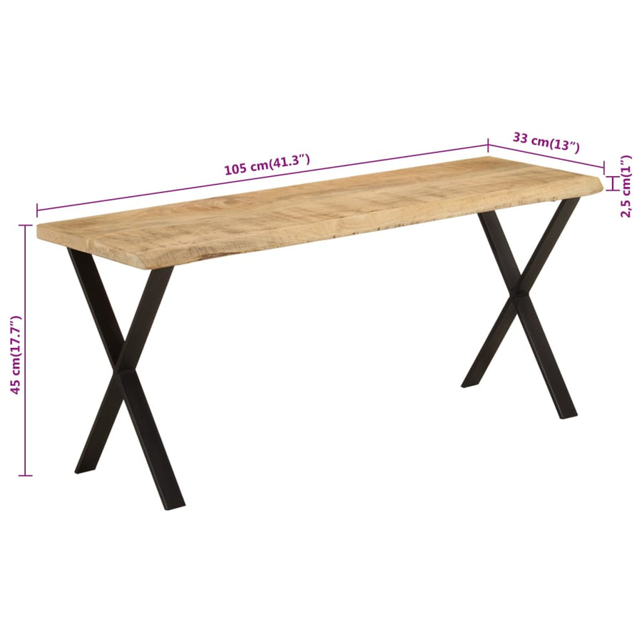 Bankje Met Natuurlijke Rand 105 Cm Massief Mangohout