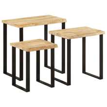 Tafeltjesset 3 St Met Natuurlijke Rand Massief Mangohout