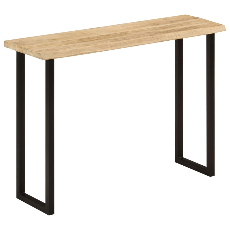 Wandtafel Met Natuurlijke Rand 105X33X76 Cm Massief Mangohout Zwart
