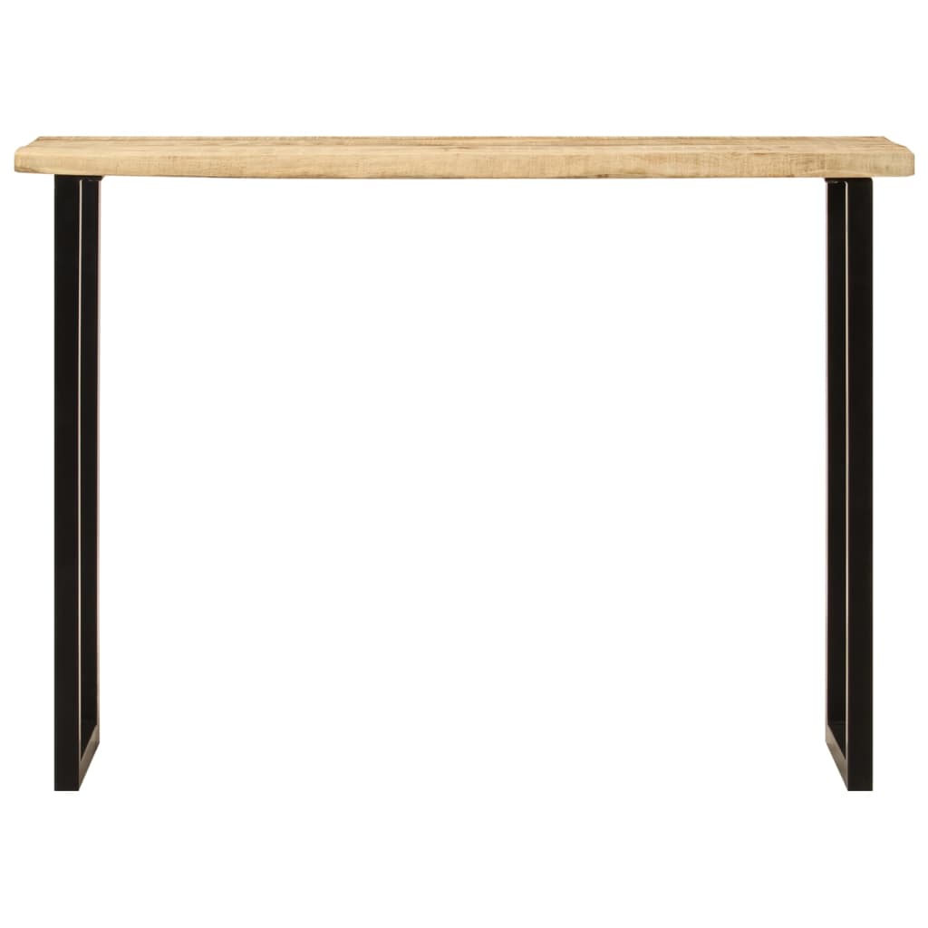Wandtafel Met Natuurlijke Rand 105X33X76 Cm Massief Mangohout Zwart