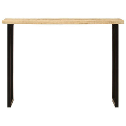 Wandtafel Met Natuurlijke Rand 105X33X76 Cm Massief Mangohout Zwart