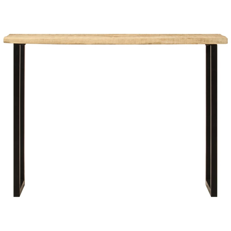 Wandtafel Met Natuurlijke Rand 105X33X76 Cm Massief Mangohout Zwart