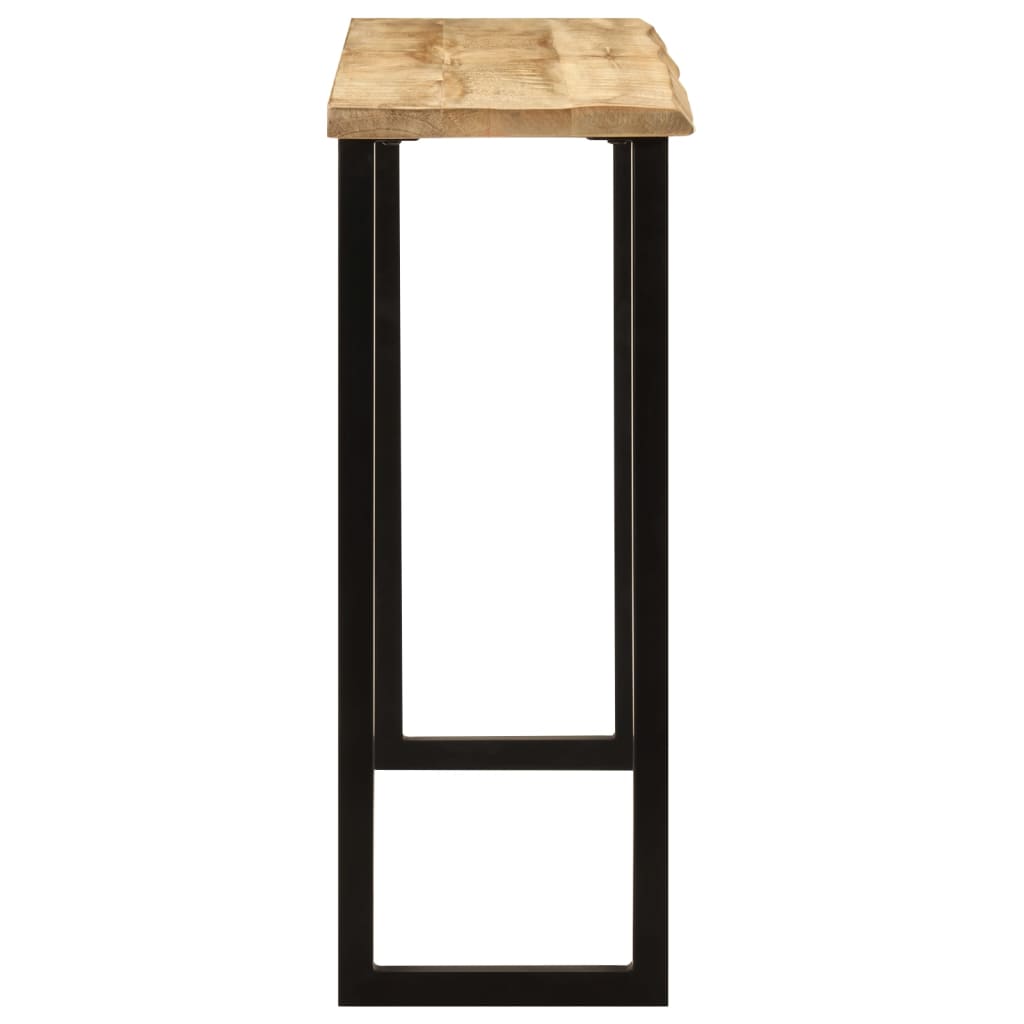 Wandtafel Met Natuurlijke Rand 105X33X76 Cm Massief Mangohout Zwart