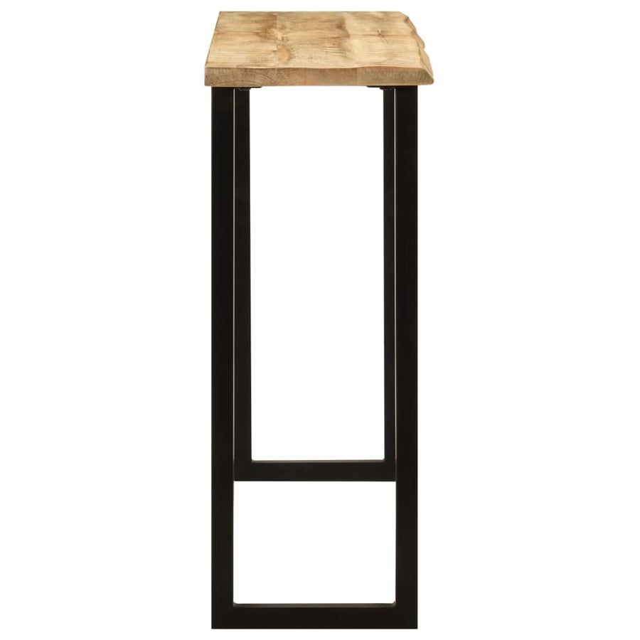 Wandtafel Met Natuurlijke Rand 105X33X76 Cm Massief Mangohout Zwart
