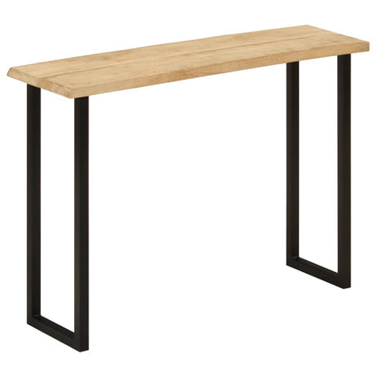 Wandtafel Met Natuurlijke Rand 105X33X76 Cm Massief Mangohout Zwart
