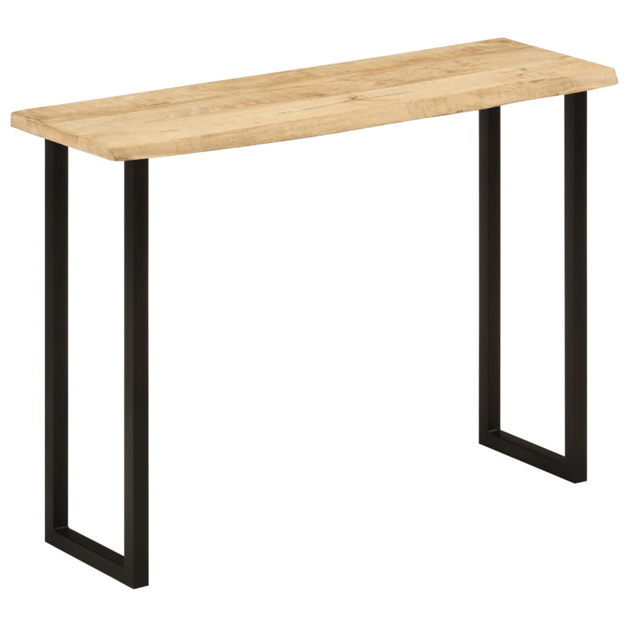Wandtafel Met Natuurlijke Rand 105X33X76 Cm Massief Mangohout Zwart