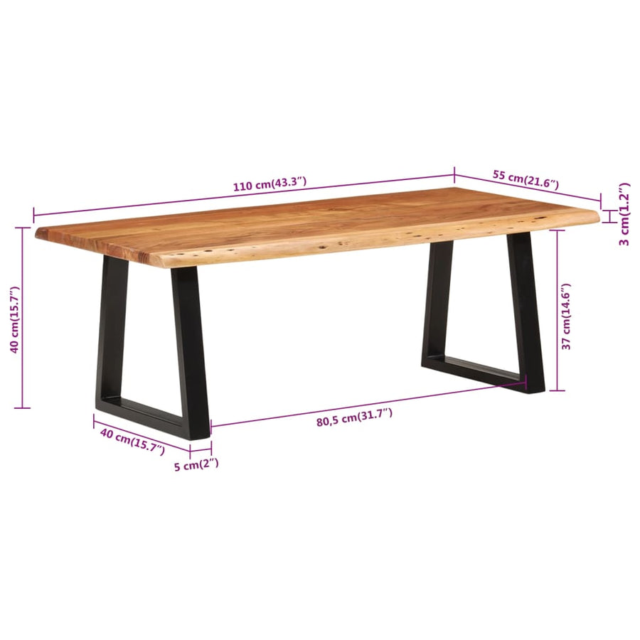 Salontafel 110X55X40 Cm Massief Acaciahout