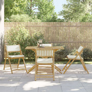 Bistrostoelen 4 st bamboe crèmewit inklapbaar