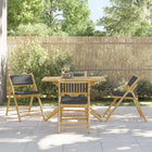 Bistro set 4 pc. foldable with cushions bamboo dark grey