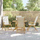Garden chairs 4 pcs foldable with cushions bamboo cream white