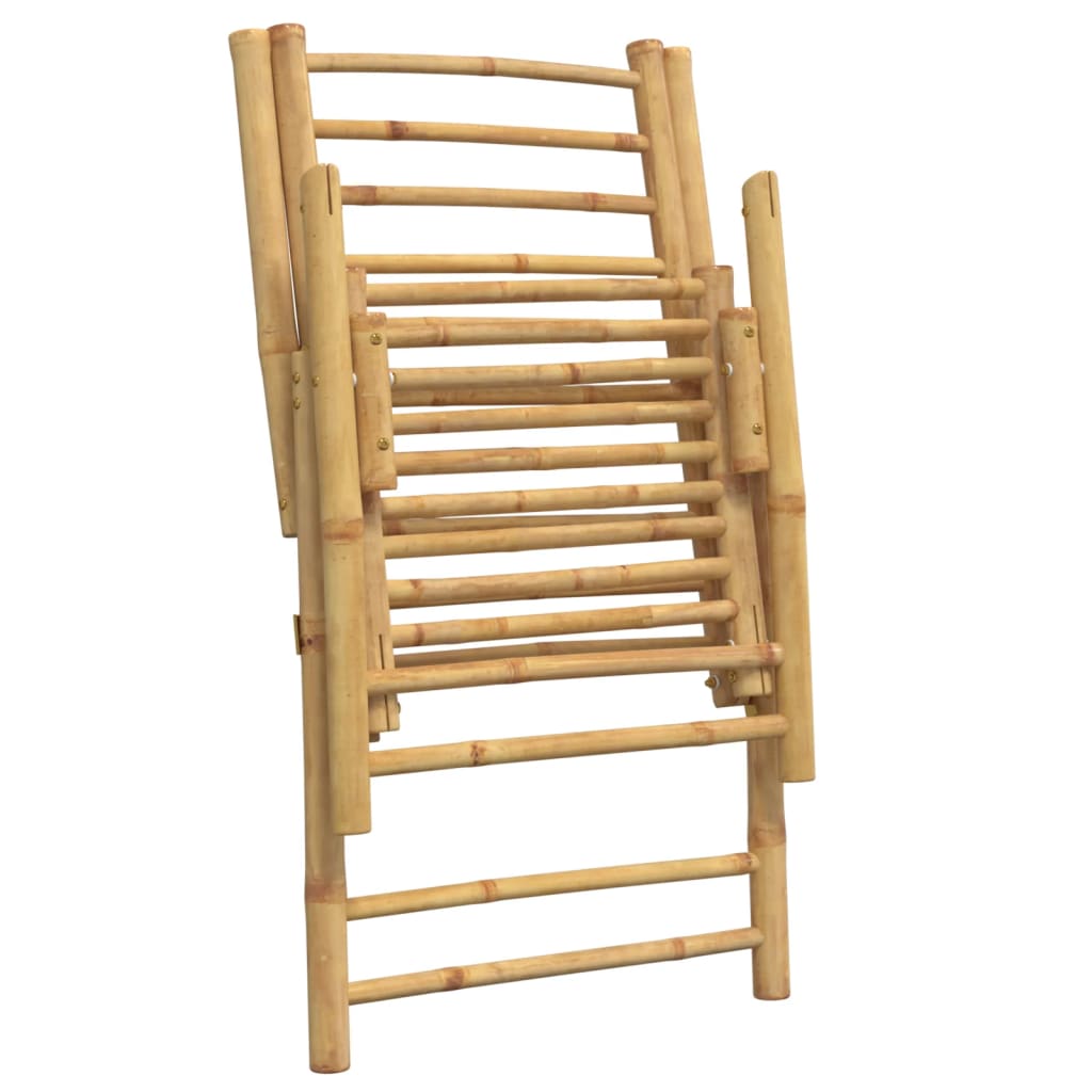 Bistrostoelen 6 st inklapbaar met kussens bamboe crèmewit