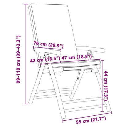 Bistrostoelen 6 st inklapbaar met kussens bamboe crèmewit