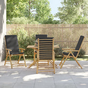 Tuinstoelen 4 st inklapbaar bamboe donkergrijs