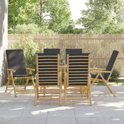 Tuinstoelen 6 st inklapbaar bamboe donkergrijs