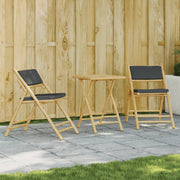 Bistroset bamboe inklapbaar 55x55x75 cm donkergrijs