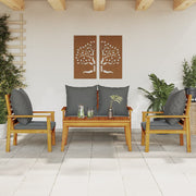 Loungeset 4-delig massief acaciahout