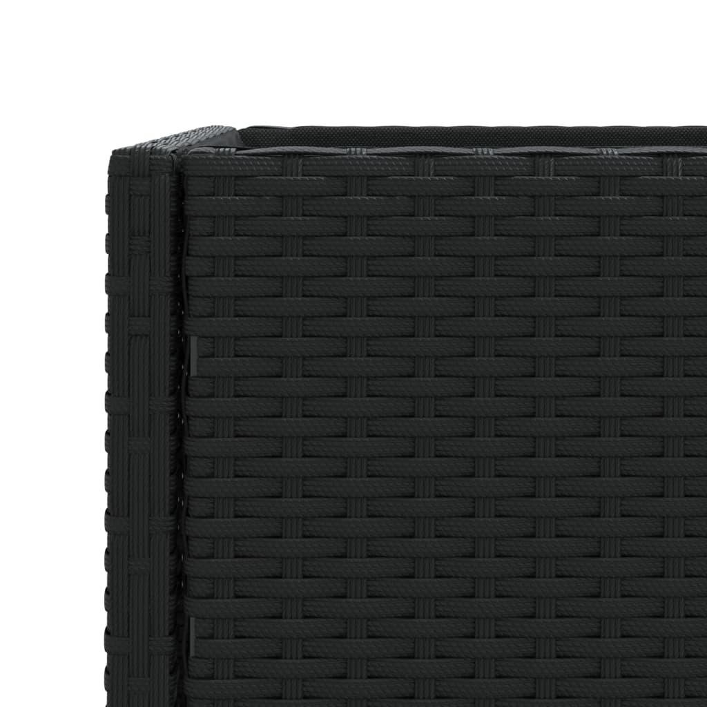 Plantenbakken met schap 2 st 90x40x75 poly rattan zwart