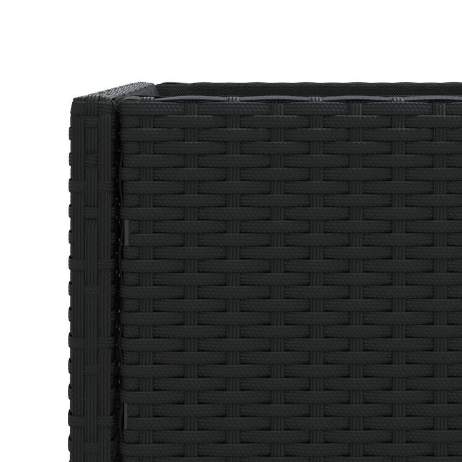 Plantenbakken met schap 2 st 90x40x75 poly rattan zwart