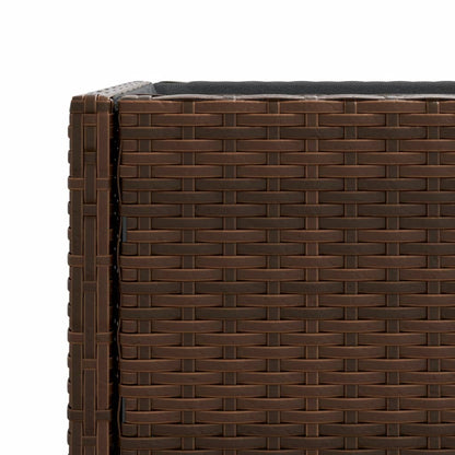 Plantenbakken met schap 2 st 90x40x75 poly rattan bruin