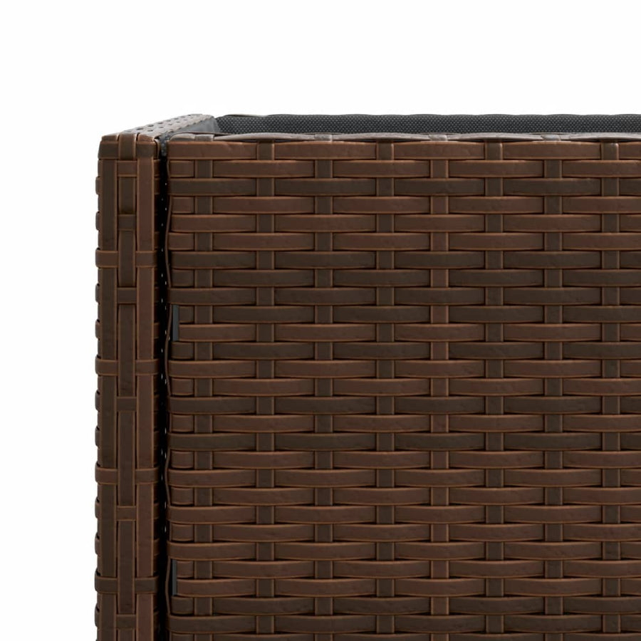 Plantenbakken met schap 2 st 90x40x75 poly rattan bruin