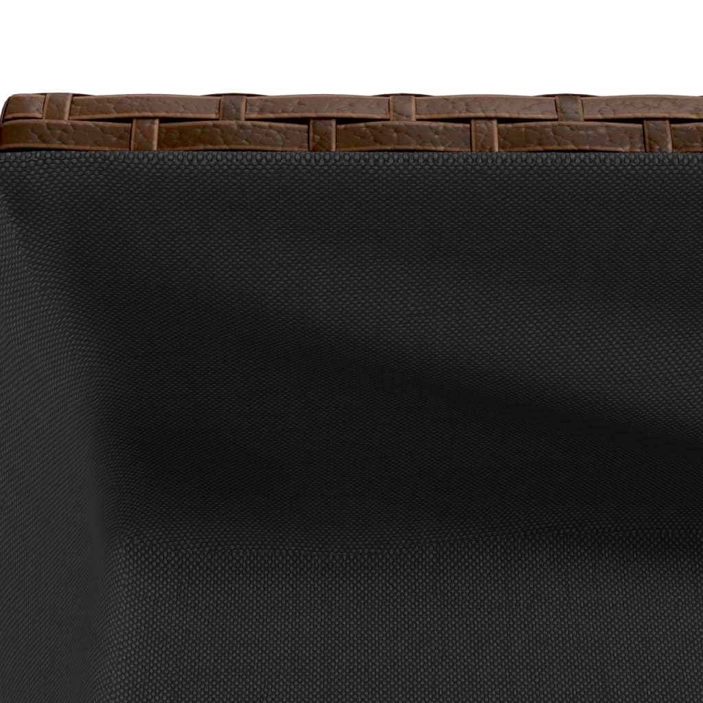 Plantenbakken met schap 2 st 90x40x75 poly rattan bruin