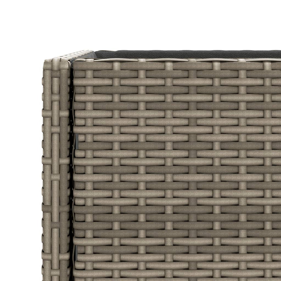 Plantenbakken met schap 2 st 90x40x75 poly rattan grijs