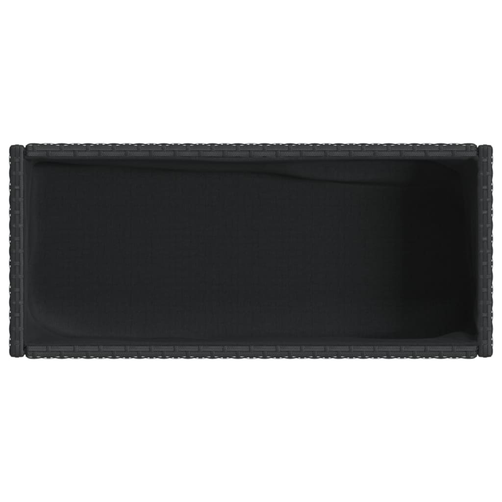 Plantenbakken met schap 2 st 70x28x70 poly rattan zwart