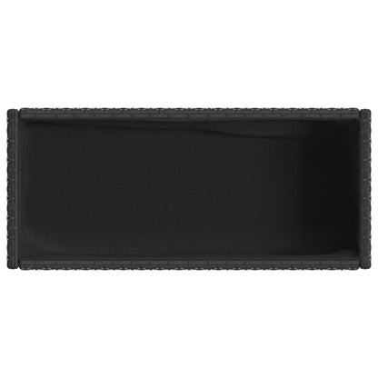 Plantenbakken met schap 2 st 70x28x70 poly rattan zwart
