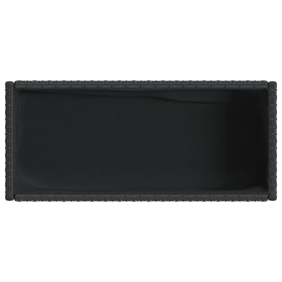 Plantenbakken met schap 2 st 70x28x70 poly rattan zwart