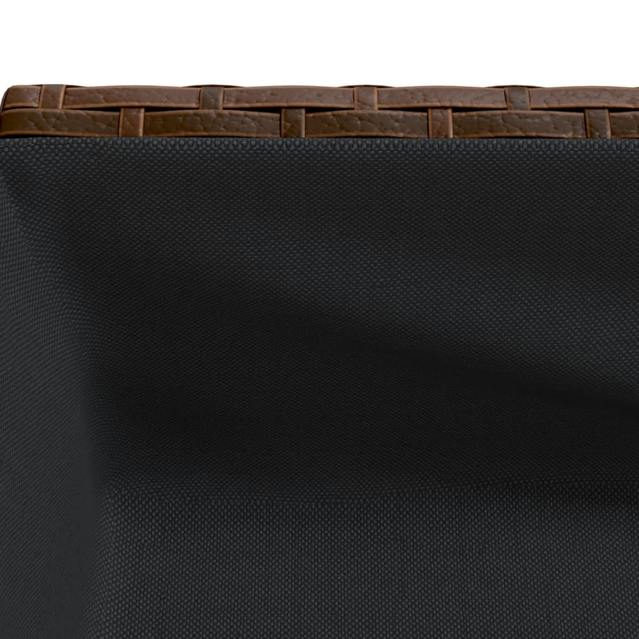 Plantenbakken met schap 2 st 70x28x70 poly rattan bruin