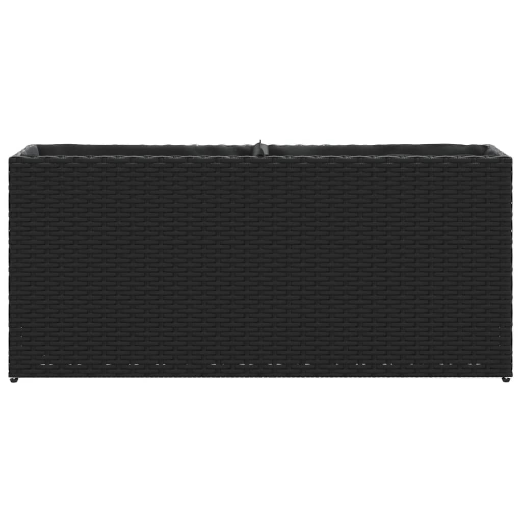 Plantenbakken met 2 potten 2 st 90x20x40 cm poly rattan zwart