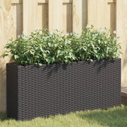 Plantenbakken 2 st 90x20x40 cm poly rattan zwart
