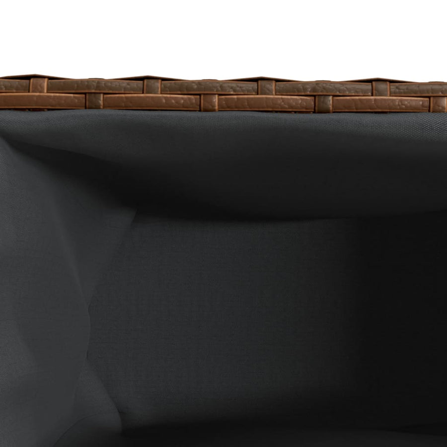 Plantenbakken met 2 potten 2 st 90x20x40 cm poly rattan bruin