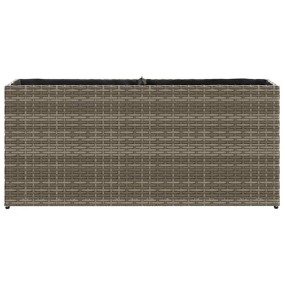 Plantenbakken met 2 potten 2 st 90x20x40 cm poly rattan grijs