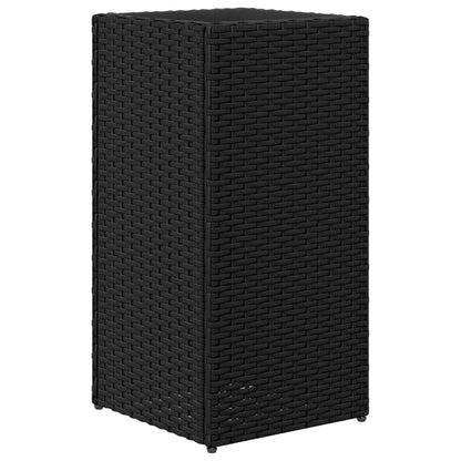 Plantenbakken 2 st 30x30x60 cm poly rattan zwart