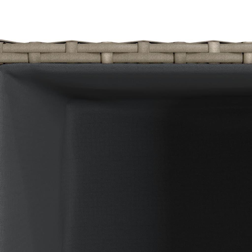 Plantenbakken 2 st 30x30x60 cm poly rattan grijs