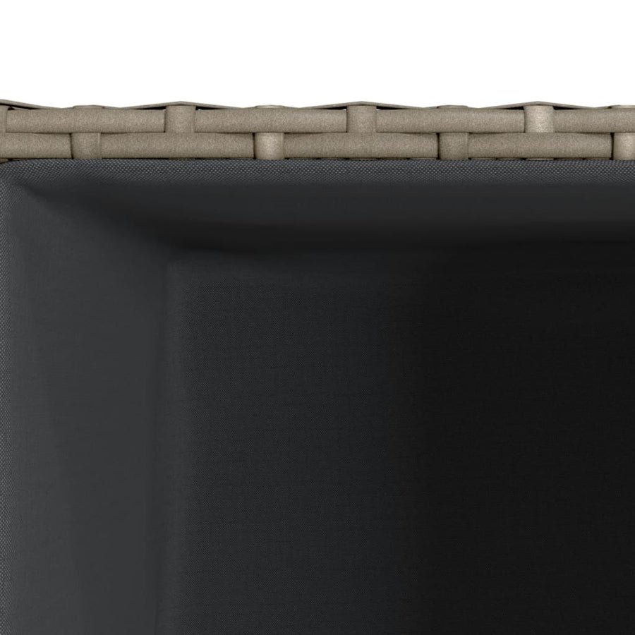 Plantenbakken 2 st 30x30x60 cm poly rattan grijs