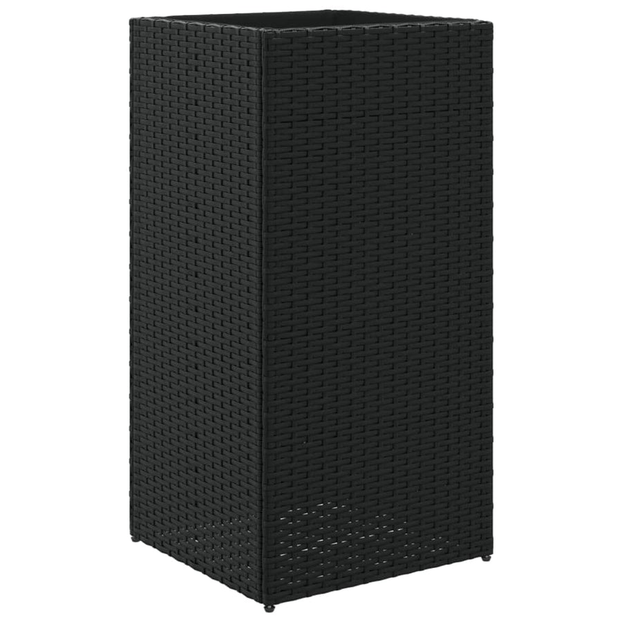 Plantenbakken 2 st 40x40x80 cm poly rattan zwart