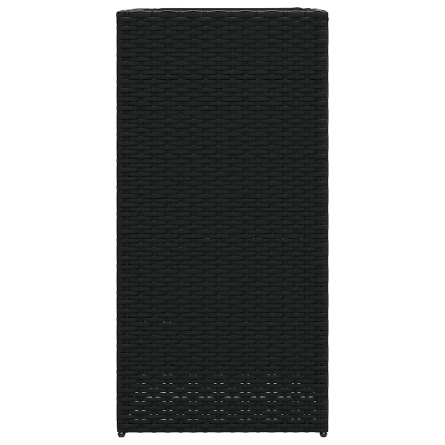 Plantenbakken 2 st 40x40x80 cm poly rattan zwart