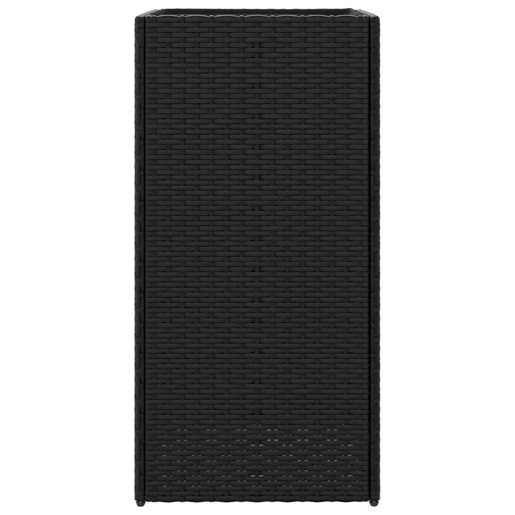 Plantenbakken 2 st 40x40x80 cm poly rattan zwart