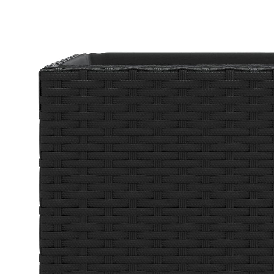 Plantenbakken 2 st 40x40x80 cm poly rattan zwart