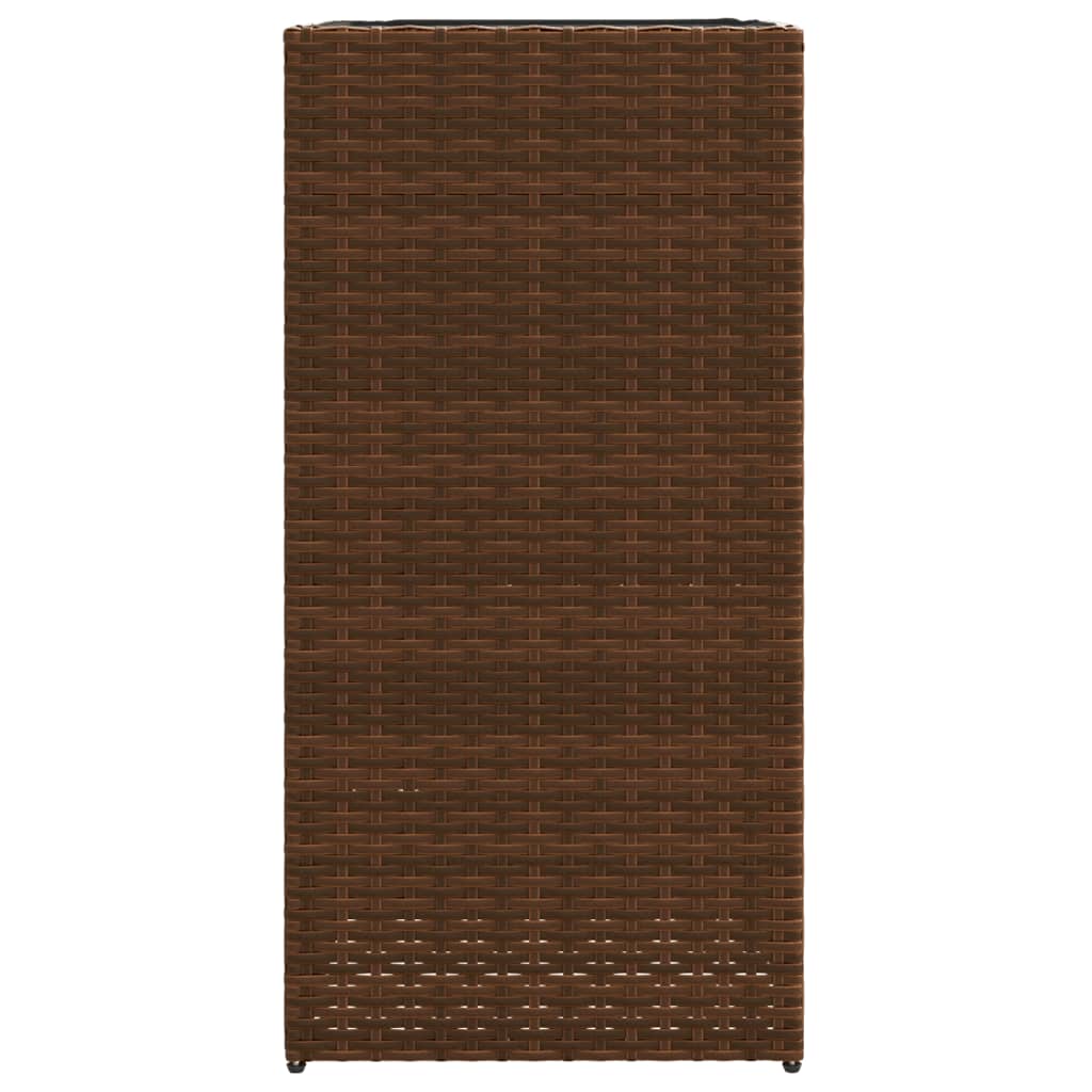 Plantenbakken 2 st 40x40x80 cm poly rattan bruin
