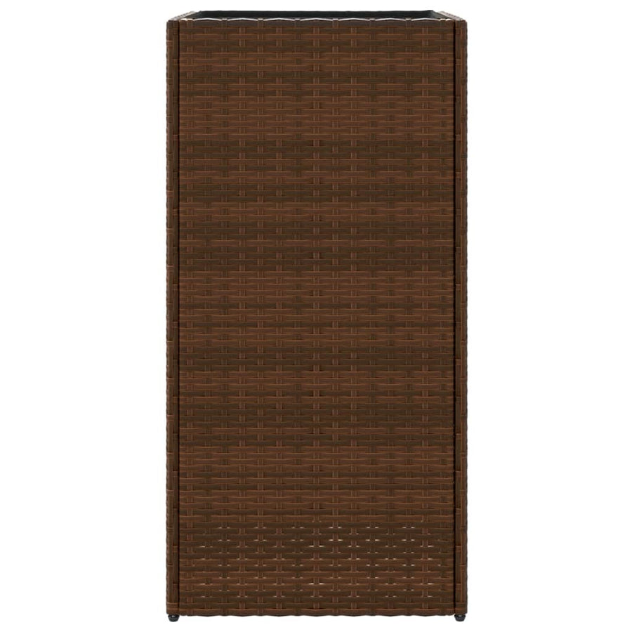 Plantenbakken 2 st 40x40x80 cm poly rattan bruin