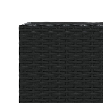 Plantenbakken met 3 potten 2 st 105x30x32 cm poly rattan zwart